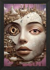 Listing image for Female Robot abstract face Framed Wall Art Poster Canvas Print Picture